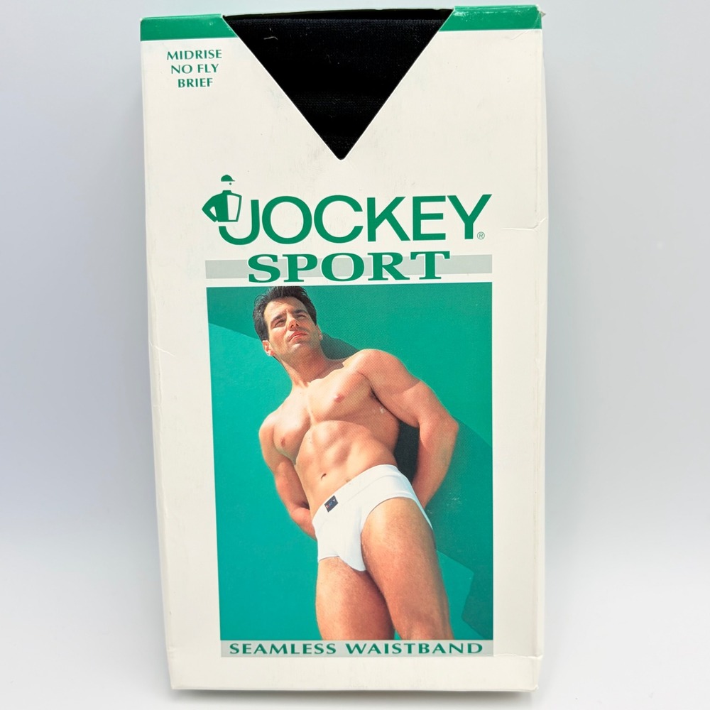 Vintage 1996 Jockey Sport Mens Midrise No Fly Brief Black XL 40-42 1103T NIB